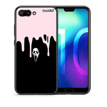 Θήκη Honor 10 Melting Halloween Mask από τη Smartfits με σχέδιο στο πίσω μέρος και μαύρο περίβλημα | Honor 10 Melting Halloween Mask case with colorful back and black bezels