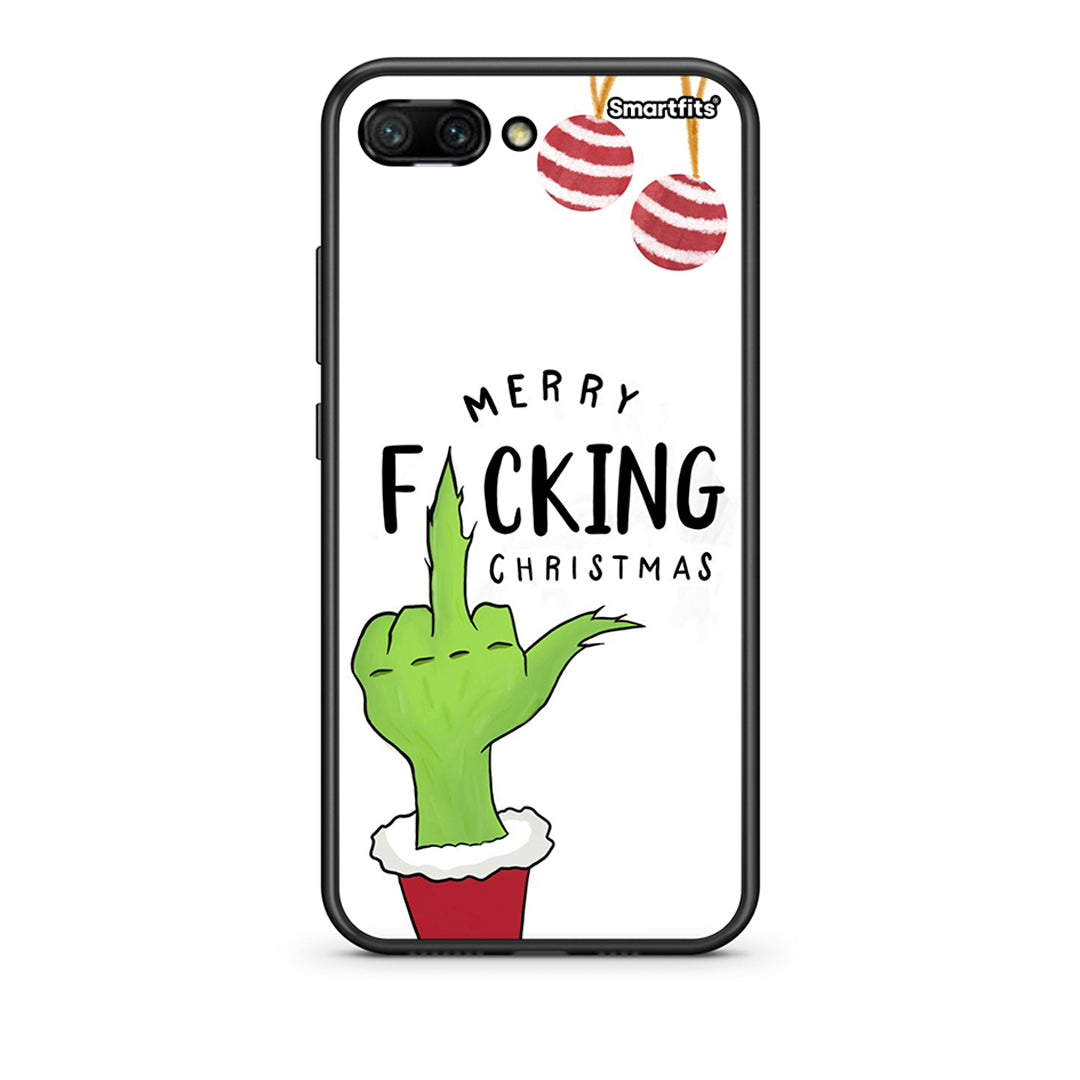 Huawei Honor 10 Merry F Xmas θήκη από τη Smartfits με σχέδιο στο πίσω μέρος και μαύρο περίβλημα | Smartphone case with colorful back and black bezels by Smartfits