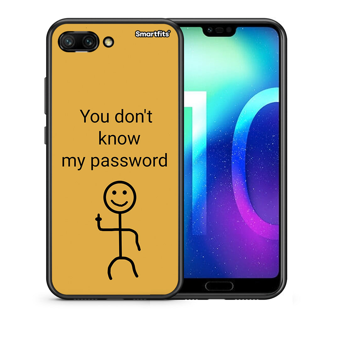 Θήκη Honor 10 My Password από τη Smartfits με σχέδιο στο πίσω μέρος και μαύρο περίβλημα | Honor 10 My Password case with colorful back and black bezels