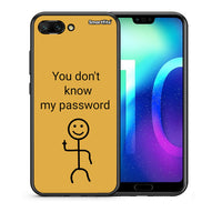 Thumbnail for Θήκη Honor 10 My Password από τη Smartfits με σχέδιο στο πίσω μέρος και μαύρο περίβλημα | Honor 10 My Password case with colorful back and black bezels