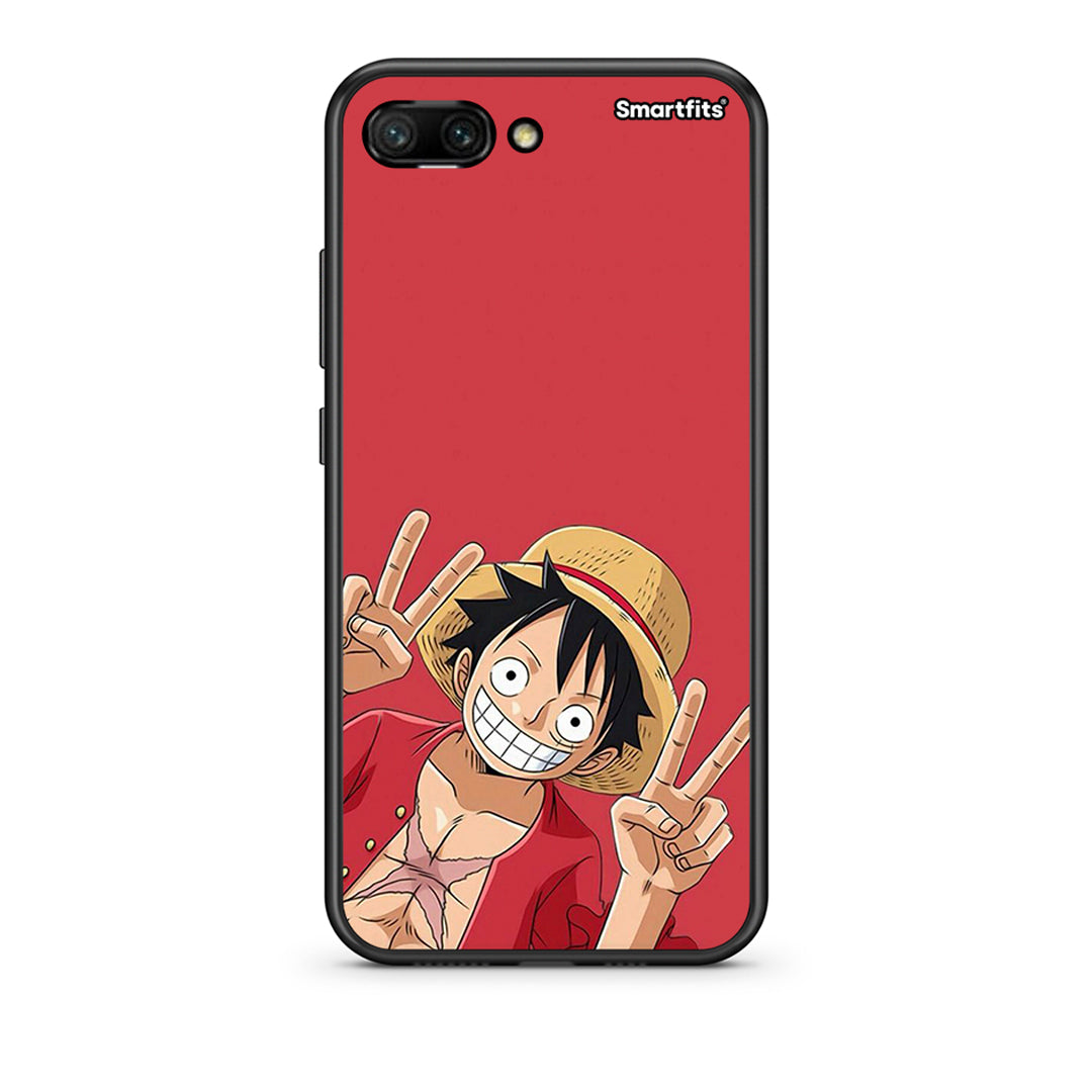 Honor 10 Pirate Luffy Θήκη από τη Smartfits με σχέδιο στο πίσω μέρος και μαύρο περίβλημα | Smartphone case with colorful back and black bezels by Smartfits