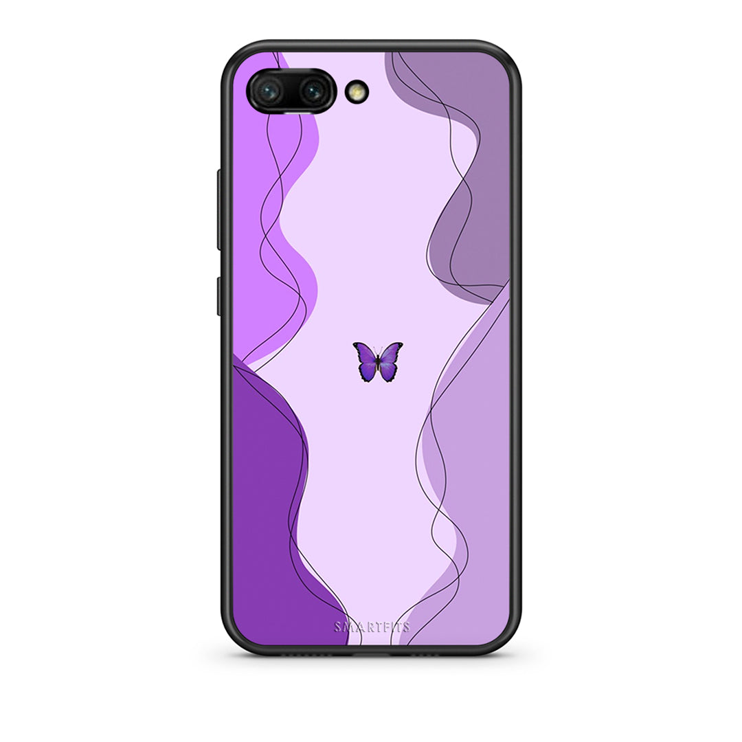 Honor 10 Purple Mariposa Θήκη Αγίου Βαλεντίνου από τη Smartfits με σχέδιο στο πίσω μέρος και μαύρο περίβλημα | Smartphone case with colorful back and black bezels by Smartfits