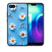 Thumbnail for Θήκη Honor 10 Real Daisies από τη Smartfits με σχέδιο στο πίσω μέρος και μαύρο περίβλημα | Honor 10 Real Daisies case with colorful back and black bezels