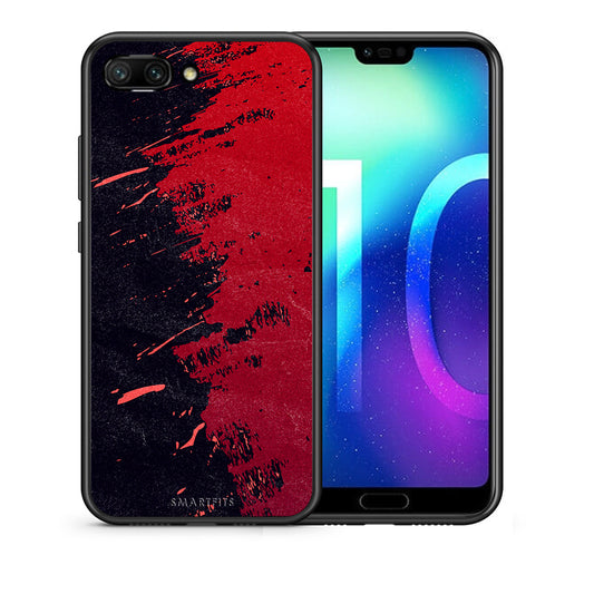 Θήκη Αγίου Βαλεντίνου Honor 10 Red Paint από τη Smartfits με σχέδιο στο πίσω μέρος και μαύρο περίβλημα | Honor 10 Red Paint case with colorful back and black bezels