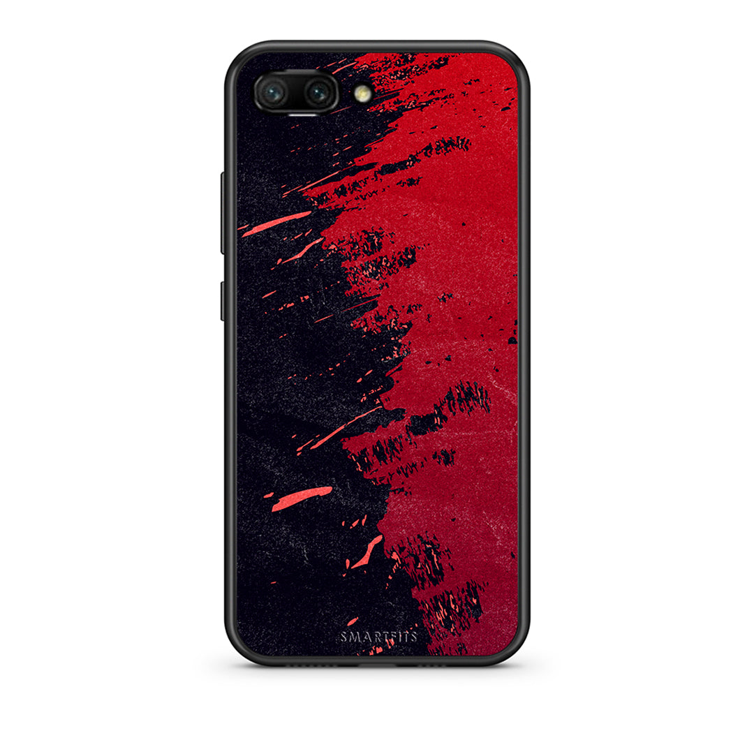 Honor 10 Red Paint Θήκη Αγίου Βαλεντίνου από τη Smartfits με σχέδιο στο πίσω μέρος και μαύρο περίβλημα | Smartphone case with colorful back and black bezels by Smartfits