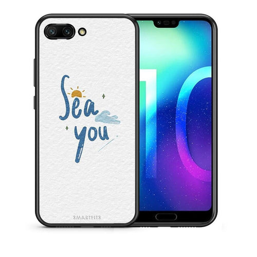 Θήκη Honor 10 Sea You από τη Smartfits με σχέδιο στο πίσω μέρος και μαύρο περίβλημα | Honor 10 Sea You case with colorful back and black bezels