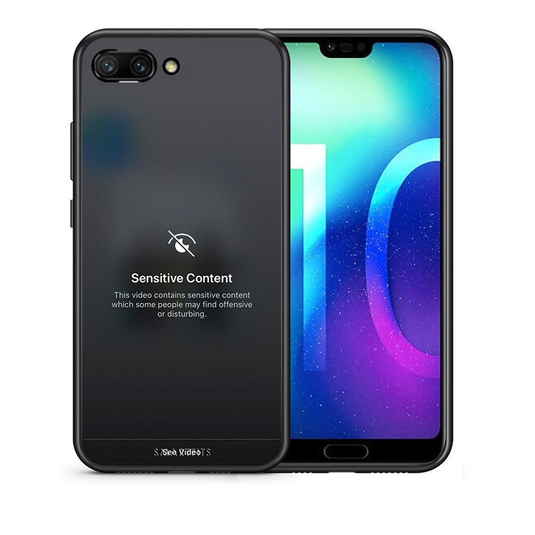 Θήκη Honor 10 Sensitive Content από τη Smartfits με σχέδιο στο πίσω μέρος και μαύρο περίβλημα | Honor 10 Sensitive Content case with colorful back and black bezels