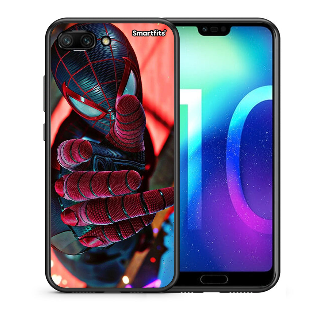 Θήκη Honor 10 Spider Hand από τη Smartfits με σχέδιο στο πίσω μέρος και μαύρο περίβλημα | Honor 10 Spider Hand case with colorful back and black bezels