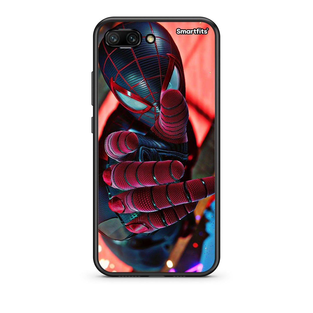 Honor 10 Spider Hand Θήκη από τη Smartfits με σχέδιο στο πίσω μέρος και μαύρο περίβλημα | Smartphone case with colorful back and black bezels by Smartfits