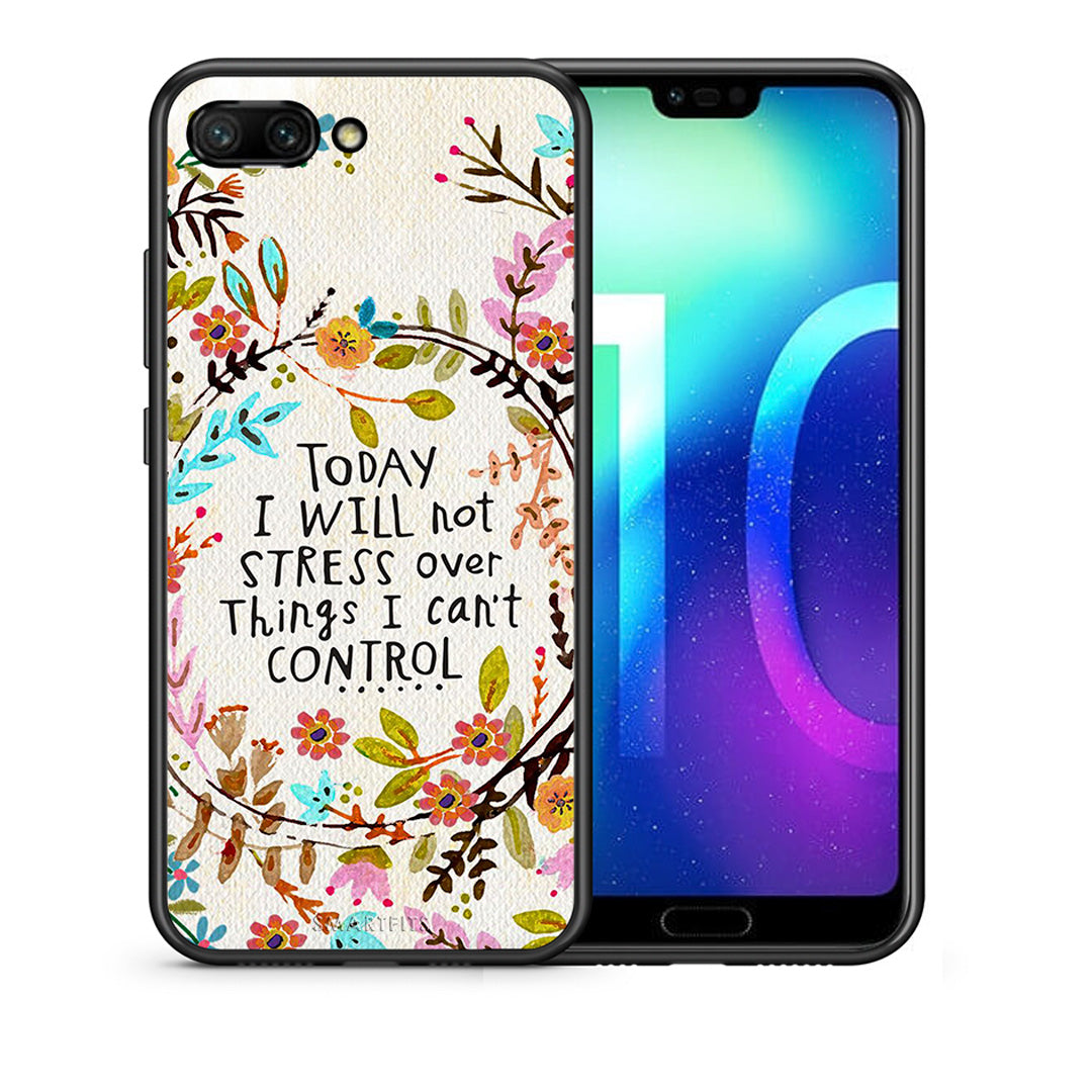 Θήκη Honor 10 Stress Over από τη Smartfits με σχέδιο στο πίσω μέρος και μαύρο περίβλημα | Honor 10 Stress Over case with colorful back and black bezels