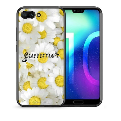 Θήκη Honor 10 Summer Daisies από τη Smartfits με σχέδιο στο πίσω μέρος και μαύρο περίβλημα | Honor 10 Summer Daisies case with colorful back and black bezels