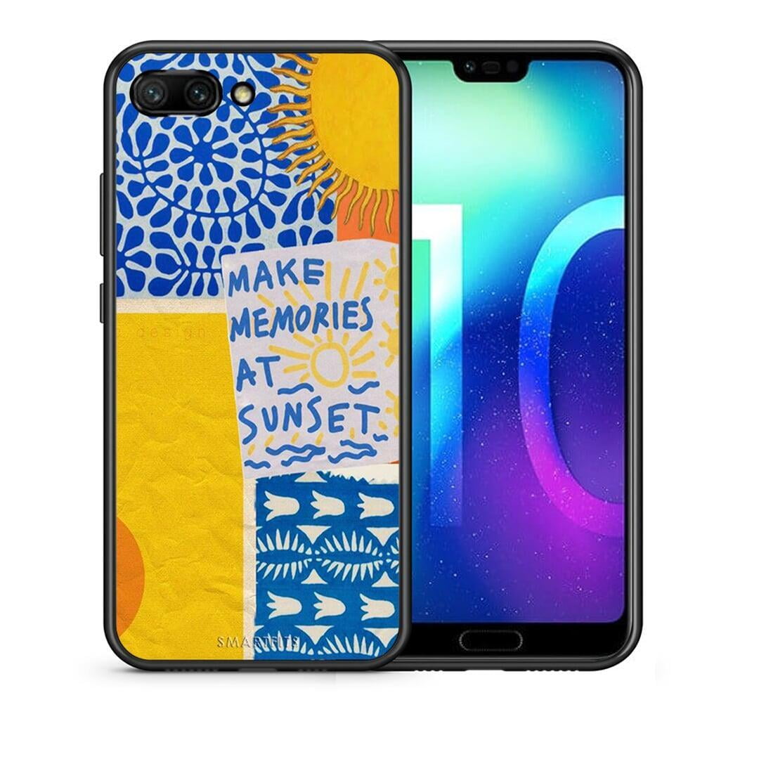 Θήκη Honor 10 Sunset Memories από τη Smartfits με σχέδιο στο πίσω μέρος και μαύρο περίβλημα | Honor 10 Sunset Memories case with colorful back and black bezels