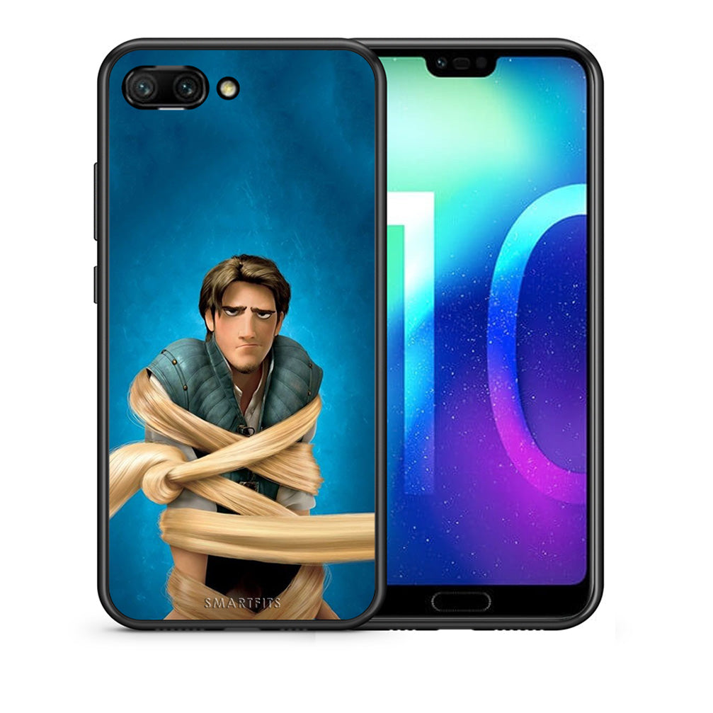 Θήκη Αγίου Βαλεντίνου Honor 10 Tangled 1 από τη Smartfits με σχέδιο στο πίσω μέρος και μαύρο περίβλημα | Honor 10 Tangled 1 case with colorful back and black bezels