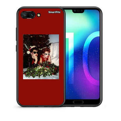 Θήκη Honor 10 Waiting For Xmas από τη Smartfits με σχέδιο στο πίσω μέρος και μαύρο περίβλημα | Honor 10 Waiting For Xmas case with colorful back and black bezels