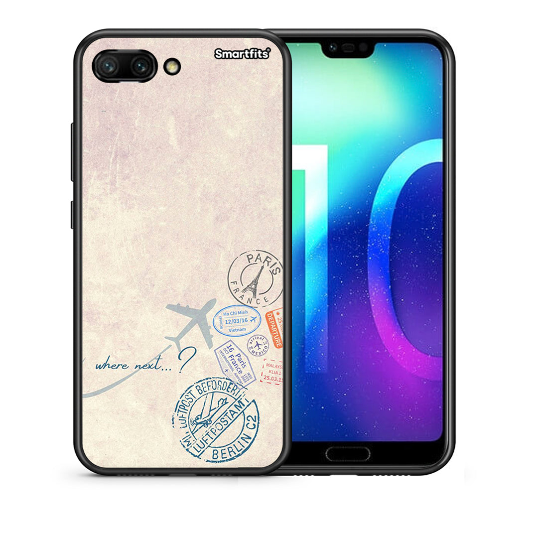 Θήκη Honor 10 Where Next από τη Smartfits με σχέδιο στο πίσω μέρος και μαύρο περίβλημα | Honor 10 Where Next case with colorful back and black bezels