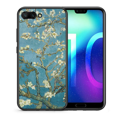 Θήκη Honor 10 White Blossoms από τη Smartfits με σχέδιο στο πίσω μέρος και μαύρο περίβλημα | Honor 10 White Blossoms case with colorful back and black bezels
