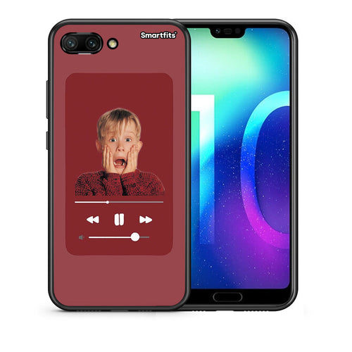 Θήκη Honor 10 Xmas Alone Music από τη Smartfits με σχέδιο στο πίσω μέρος και μαύρο περίβλημα | Honor 10 Xmas Alone Music case with colorful back and black bezels