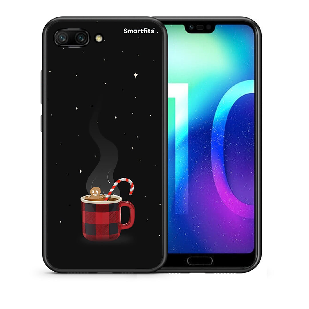 Θήκη Honor 10 Xmas Bathing από τη Smartfits με σχέδιο στο πίσω μέρος και μαύρο περίβλημα | Honor 10 Xmas Bathing case with colorful back and black bezels