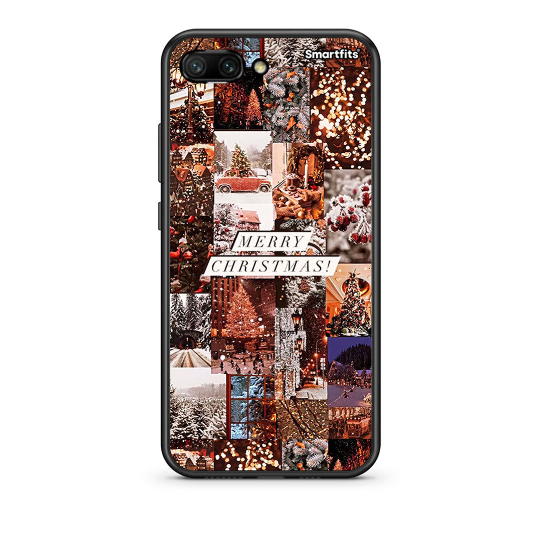 Huawei Honor 10 Xmas Collage θήκη από τη Smartfits με σχέδιο στο πίσω μέρος και μαύρο περίβλημα | Smartphone case with colorful back and black bezels by Smartfits