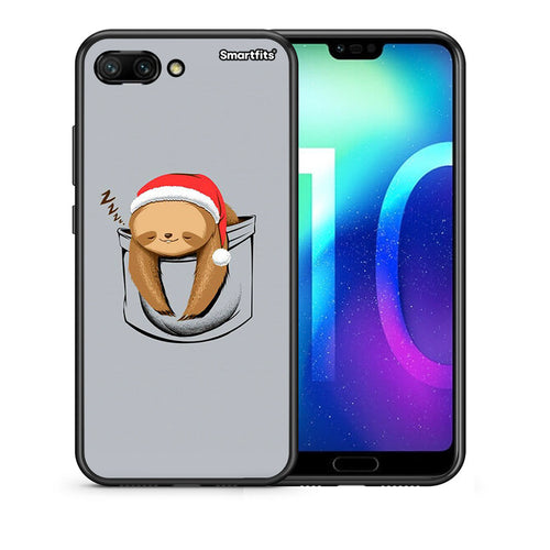 Θήκη Honor 10 Xmas Zzzz από τη Smartfits με σχέδιο στο πίσω μέρος και μαύρο περίβλημα | Honor 10 Xmas Zzzz case with colorful back and black bezels