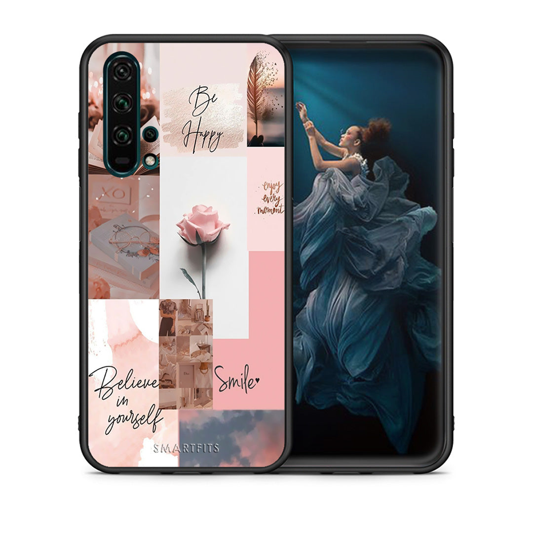 Θήκη Honor 20 Pro Aesthetic Collage από τη Smartfits με σχέδιο στο πίσω μέρος και μαύρο περίβλημα | Honor 20 Pro Aesthetic Collage case with colorful back and black bezels