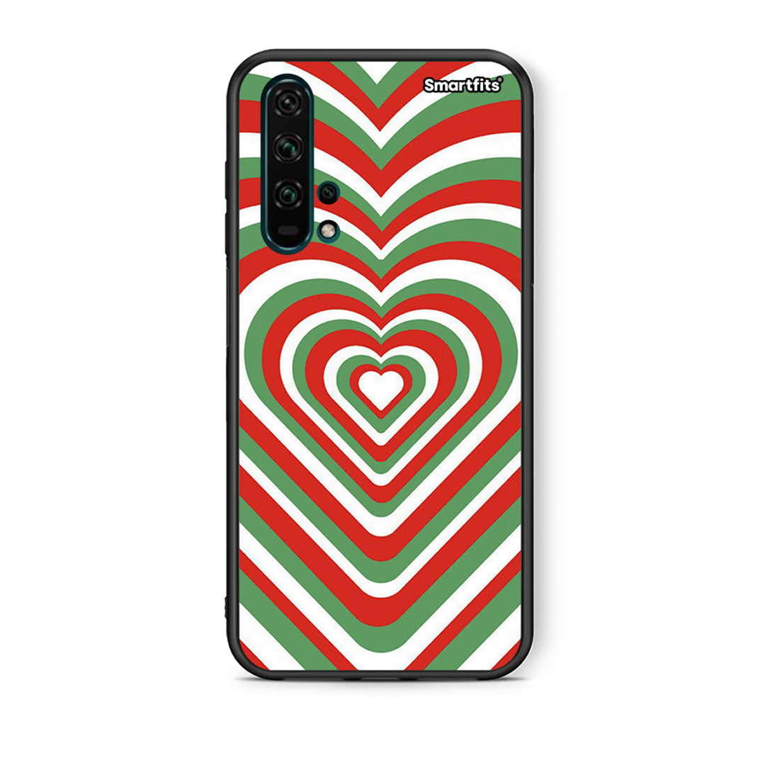 Θήκη Huawei Honor 20 Pro Christmas Hearts από τη Smartfits με σχέδιο στο πίσω μέρος και μαύρο περίβλημα | Huawei Honor 20 Pro Christmas Hearts case with colorful back and black bezels