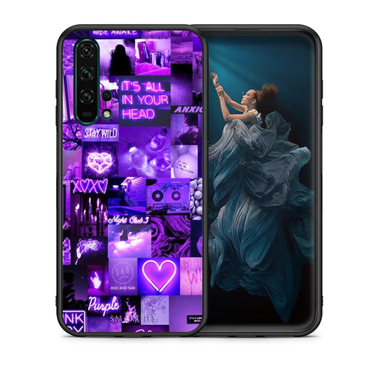 Θήκη Αγίου Βαλεντίνου Honor 20 Pro Collage Stay Wild από τη Smartfits με σχέδιο στο πίσω μέρος και μαύρο περίβλημα | Honor 20 Pro Collage Stay Wild case with colorful back and black bezels
