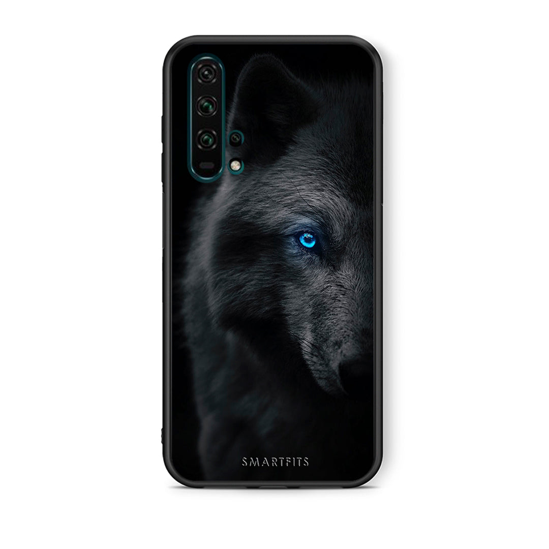 Θήκη Honor 20 Pro Dark Wolf από τη Smartfits με σχέδιο στο πίσω μέρος και μαύρο περίβλημα | Honor 20 Pro Dark Wolf case with colorful back and black bezels