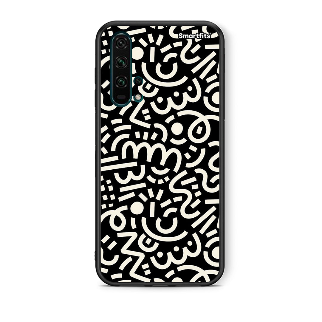 Θήκη Honor 20 Pro Doodle Art από τη Smartfits με σχέδιο στο πίσω μέρος και μαύρο περίβλημα | Honor 20 Pro Doodle Art case with colorful back and black bezels