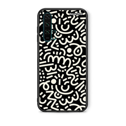 Θήκη Honor 20 Pro Doodle Art από τη Smartfits με σχέδιο στο πίσω μέρος και μαύρο περίβλημα | Honor 20 Pro Doodle Art case with colorful back and black bezels