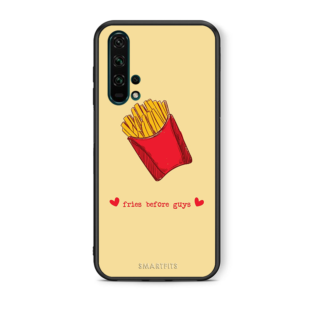 Θήκη Αγίου Βαλεντίνου Honor 20 Pro Fries Before Guys από τη Smartfits με σχέδιο στο πίσω μέρος και μαύρο περίβλημα | Honor 20 Pro Fries Before Guys case with colorful back and black bezels