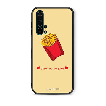 Θήκη Αγίου Βαλεντίνου Honor 20 Pro Fries Before Guys από τη Smartfits με σχέδιο στο πίσω μέρος και μαύρο περίβλημα | Honor 20 Pro Fries Before Guys case with colorful back and black bezels