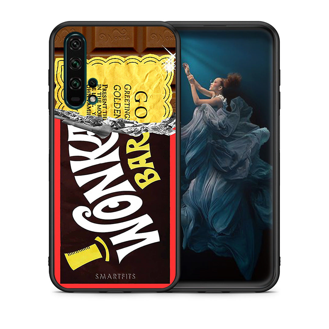 Θήκη Honor 20 Pro Golden Ticket από τη Smartfits με σχέδιο στο πίσω μέρος και μαύρο περίβλημα | Honor 20 Pro Golden Ticket case with colorful back and black bezels