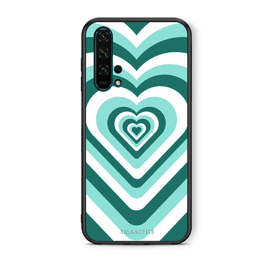 Θήκη Honor 20 Pro Green Hearts από τη Smartfits με σχέδιο στο πίσω μέρος και μαύρο περίβλημα | Honor 20 Pro Green Hearts case with colorful back and black bezels