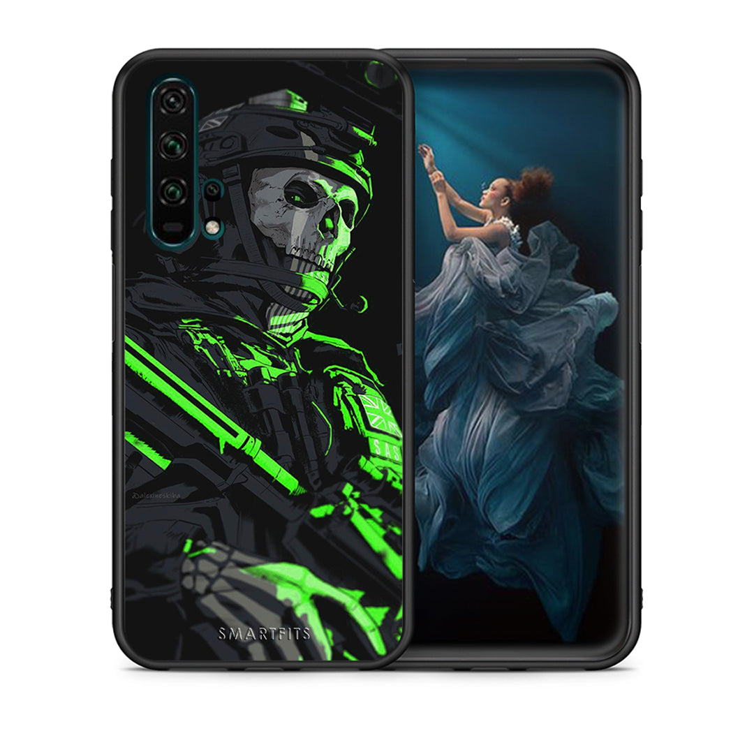 Θήκη Αγίου Βαλεντίνου Honor 20 Pro Green Soldier από τη Smartfits με σχέδιο στο πίσω μέρος και μαύρο περίβλημα | Honor 20 Pro Green Soldier case with colorful back and black bezels