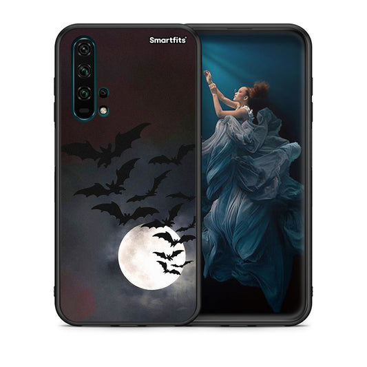 Θήκη Honor 20 Pro Halloween Bat Night από τη Smartfits με σχέδιο στο πίσω μέρος και μαύρο περίβλημα | Honor 20 Pro Halloween Bat Night case with colorful back and black bezels