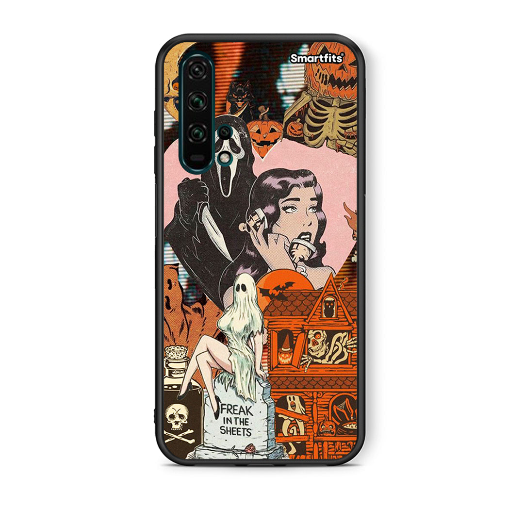 Θήκη Honor 20 Pro Halloween Collage από τη Smartfits με σχέδιο στο πίσω μέρος και μαύρο περίβλημα | Honor 20 Pro Halloween Collage case with colorful back and black bezels