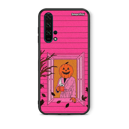 Θήκη Honor 20 Pro Halloween Pumpkin Lady από τη Smartfits με σχέδιο στο πίσω μέρος και μαύρο περίβλημα | Honor 20 Pro Halloween Pumpkin Lady case with colorful back and black bezels