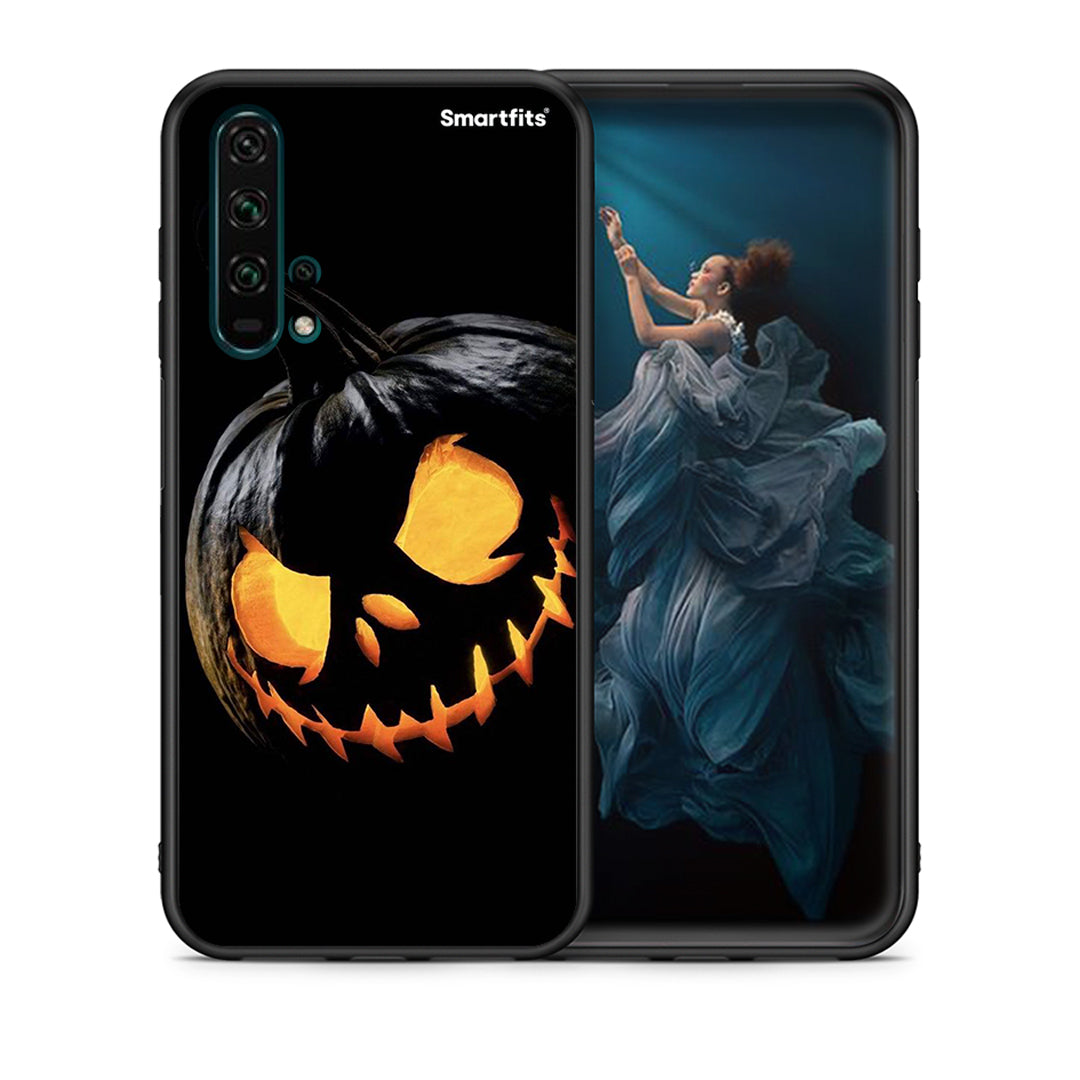 Θήκη Honor 20 Pro Halloween Scary Pumpkin από τη Smartfits με σχέδιο στο πίσω μέρος και μαύρο περίβλημα | Honor 20 Pro Halloween Scary Pumpkin case with colorful back and black bezels