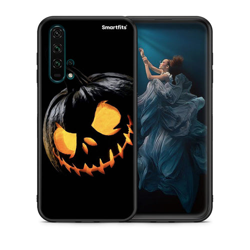 Θήκη Honor 20 Pro Halloween Scary Pumpkin από τη Smartfits με σχέδιο στο πίσω μέρος και μαύρο περίβλημα | Honor 20 Pro Halloween Scary Pumpkin case with colorful back and black bezels