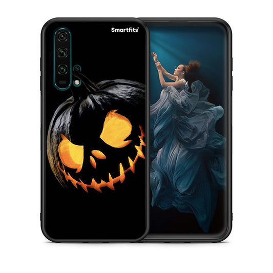 Θήκη Honor 20 Pro Halloween Scary Pumpkin από τη Smartfits με σχέδιο στο πίσω μέρος και μαύρο περίβλημα | Honor 20 Pro Halloween Scary Pumpkin case with colorful back and black bezels