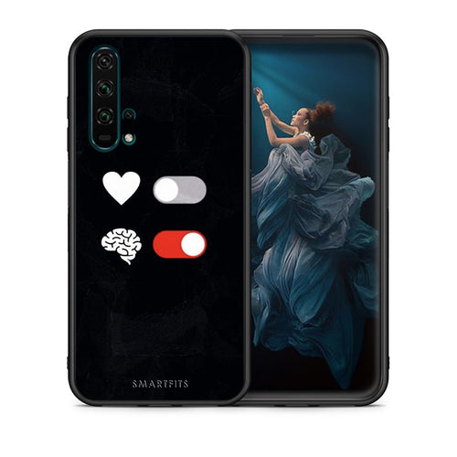 Θήκη Αγίου Βαλεντίνου Honor 20 Pro Heart Vs Brain από τη Smartfits με σχέδιο στο πίσω μέρος και μαύρο περίβλημα | Honor 20 Pro Heart Vs Brain case with colorful back and black bezels