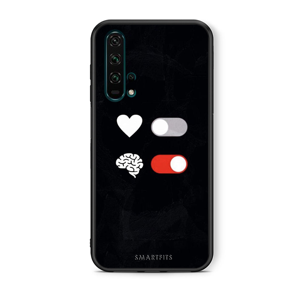 Θήκη Αγίου Βαλεντίνου Honor 20 Pro Heart Vs Brain από τη Smartfits με σχέδιο στο πίσω μέρος και μαύρο περίβλημα | Honor 20 Pro Heart Vs Brain case with colorful back and black bezels