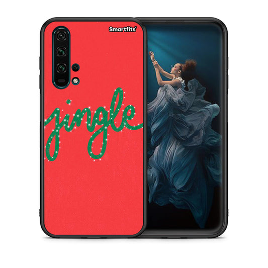 Θήκη Huawei Honor 20 Pro Jingle Xmas από τη Smartfits με σχέδιο στο πίσω μέρος και μαύρο περίβλημα | Huawei Honor 20 Pro Jingle Xmas case with colorful back and black bezels
