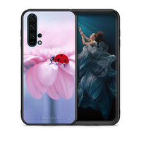 Thumbnail for Θήκη Honor 20 Pro Ladybug Flower από τη Smartfits με σχέδιο στο πίσω μέρος και μαύρο περίβλημα | Honor 20 Pro Ladybug Flower case with colorful back and black bezels