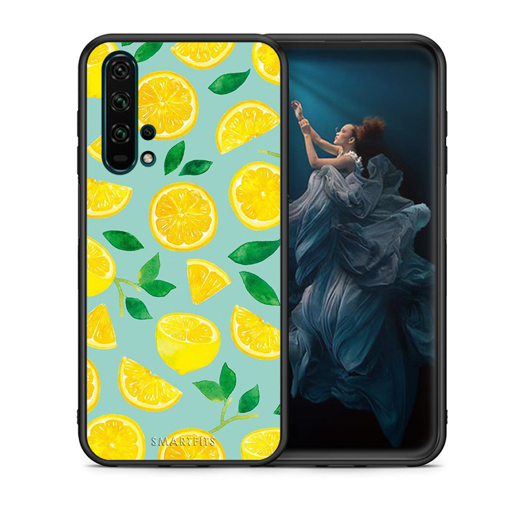 Θήκη Honor 20 Pro Lemons από τη Smartfits με σχέδιο στο πίσω μέρος και μαύρο περίβλημα | Honor 20 Pro Lemons case with colorful back and black bezels