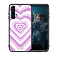 Thumbnail for Θήκη Honor 20 Pro Lilac Hearts από τη Smartfits με σχέδιο στο πίσω μέρος και μαύρο περίβλημα | Honor 20 Pro Lilac Hearts case with colorful back and black bezels