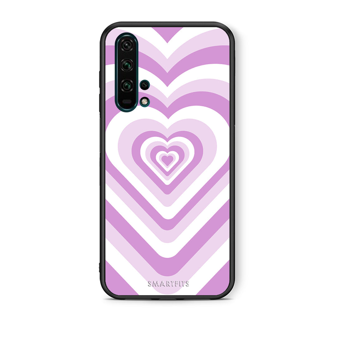 Θήκη Honor 20 Pro Lilac Hearts από τη Smartfits με σχέδιο στο πίσω μέρος και μαύρο περίβλημα | Honor 20 Pro Lilac Hearts case with colorful back and black bezels