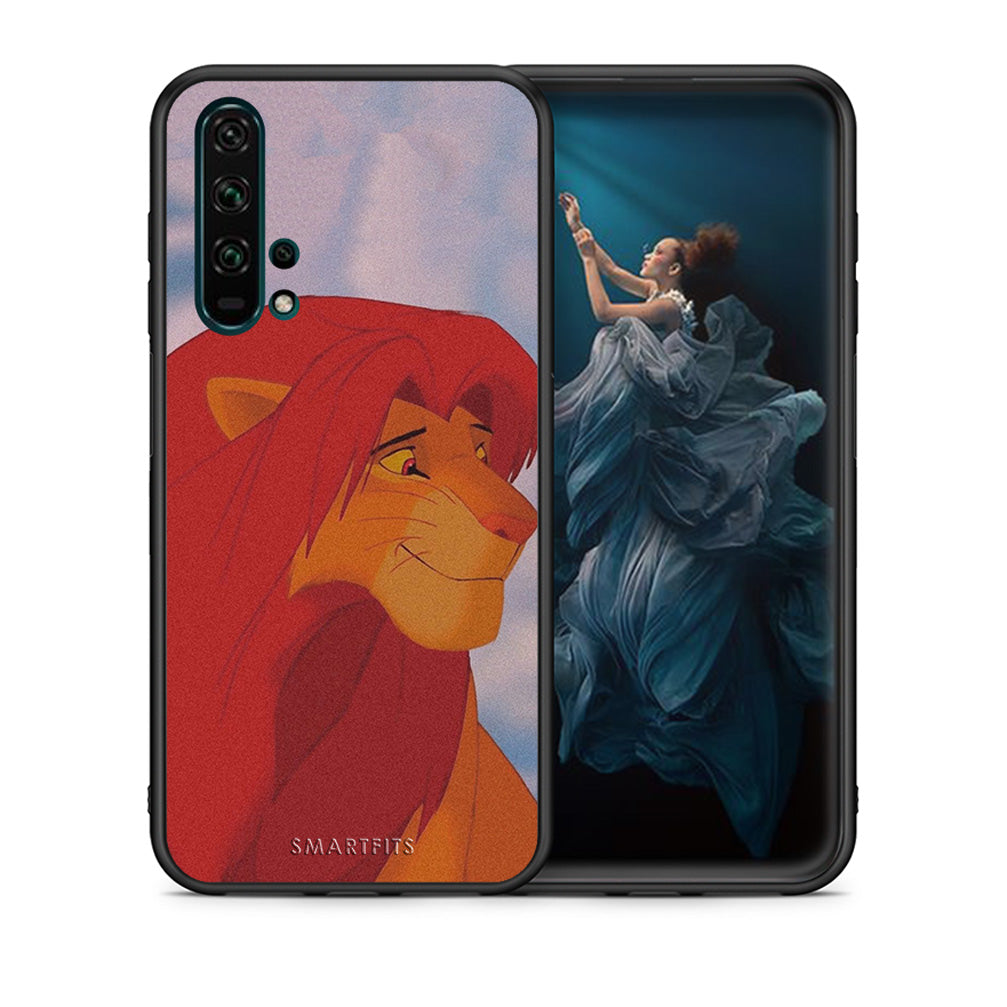 Θήκη Αγίου Βαλεντίνου Honor 20 Pro Lion Love 1 από τη Smartfits με σχέδιο στο πίσω μέρος και μαύρο περίβλημα | Honor 20 Pro Lion Love 1 case with colorful back and black bezels