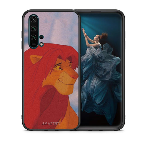 Θήκη Αγίου Βαλεντίνου Honor 20 Pro Lion Love 1 από τη Smartfits με σχέδιο στο πίσω μέρος και μαύρο περίβλημα | Honor 20 Pro Lion Love 1 case with colorful back and black bezels